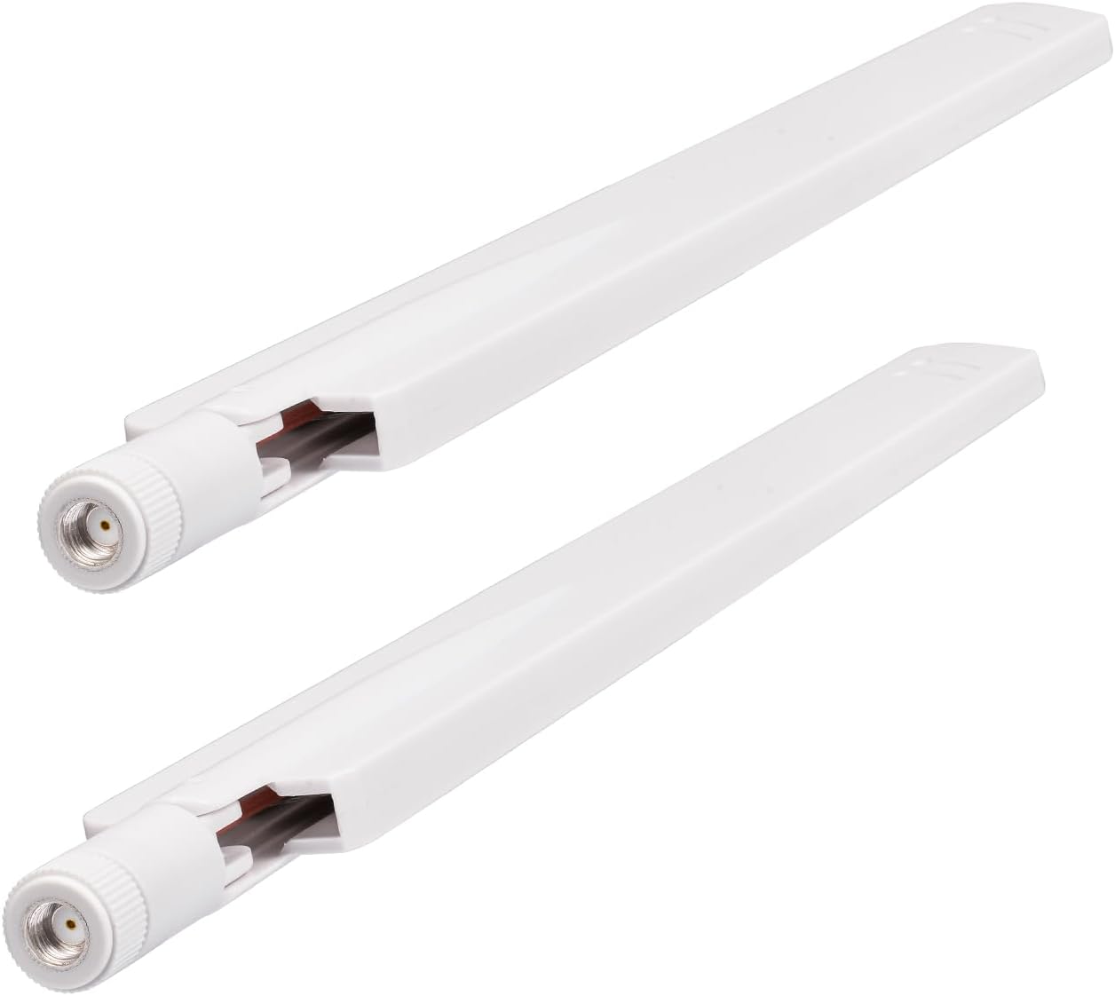 Eightwood Tri-Band WiFi 6E Antenna 2.4GHz 5GHz 6GHz RP-SMA Male Antenna White (2-Pack) for WiFi Router Security Camera DVR Recorder Surveillance Monitor