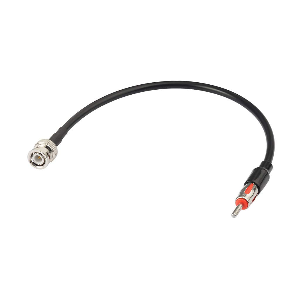 Eightwood BNC Male to DIN AM/FM Male Plug Cable 12 inches Coax RG58 for Car Radio Antenna Scanner