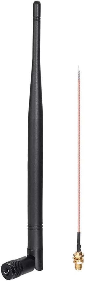 Eightwood 868 MHz Antenne Kipp-und-Schwenkbar NFC RFID Antenne RP-SMA Stecker + RP-SMA Buchse Pigtail Kabel RG178 15cm 6inch für GSM Wireless WiFi Homematic CCU3 CCU2 CC1101 Ham Radio MEHRWEG