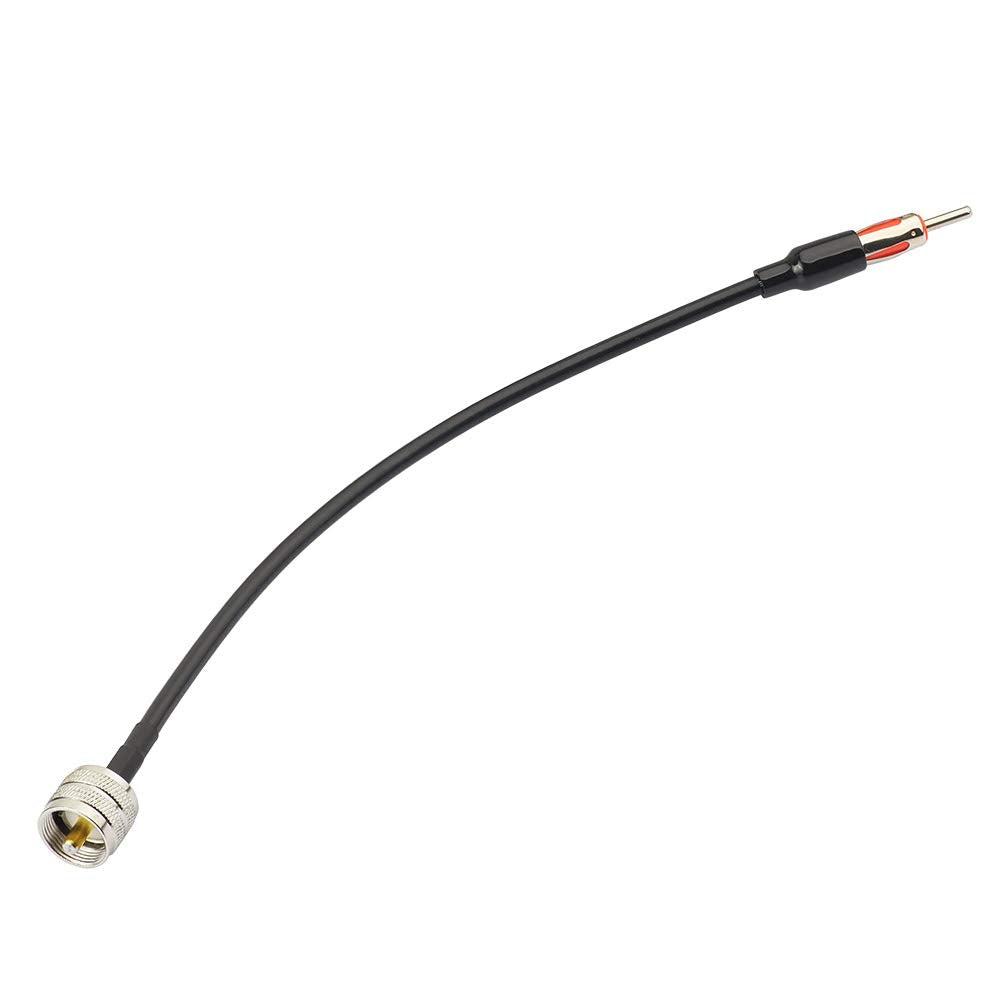 Eightwood PL259 UHF Male to DIN AM/FM Male Plug Extension Lead 12 inches Coax RG58 for Radio Antenna Receiver