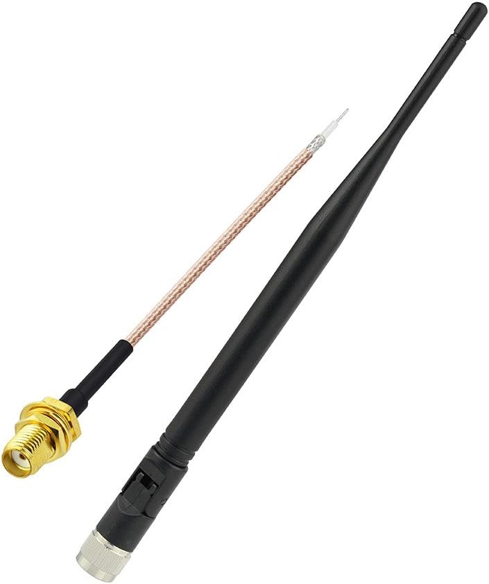 Eightwood 868 MHz Antenne Kipp-und-Schwenkbar NFC RFID Antenne SMA Stecker + SMA Buchse Pigtail Kabel RG178 15cm 6inch für GSM Wireless WiFi Homematic CCU3 CCU2 CC1101 Ham Radio MEHRWEG