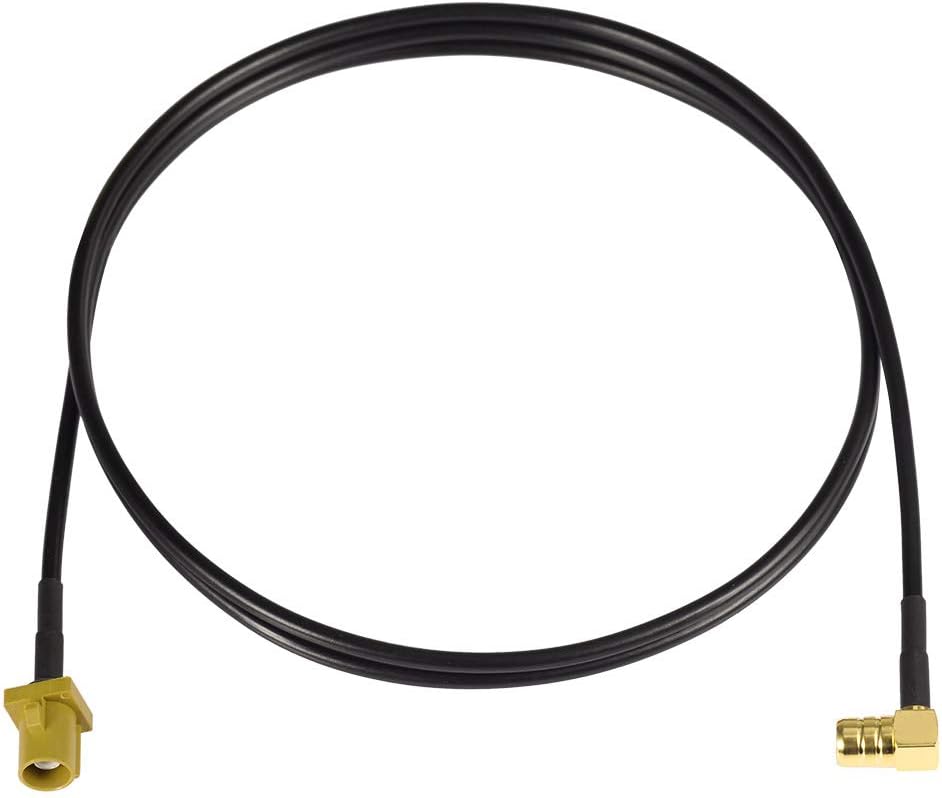 Eightwood Satellite Radio Antenna Cable 3 feet Fakra Curry Male to SMB Female Right Angle Compatible with Sirius XM Car Vehicle Radio Stereo Receiver Tuner