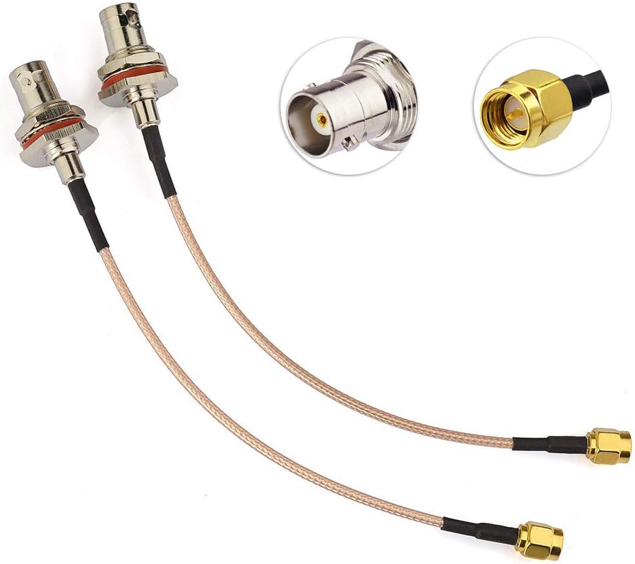 Eightwood SMA to BNC Coaxial Cable SMA Male to BNC Female Cable RF Coax Adapter Cable BNC Female Hole to SMA Male RG316 15 cm for Ham Radio Handheld Radio Scanner SDR Amateur Radio Antenna 2 Pieces
