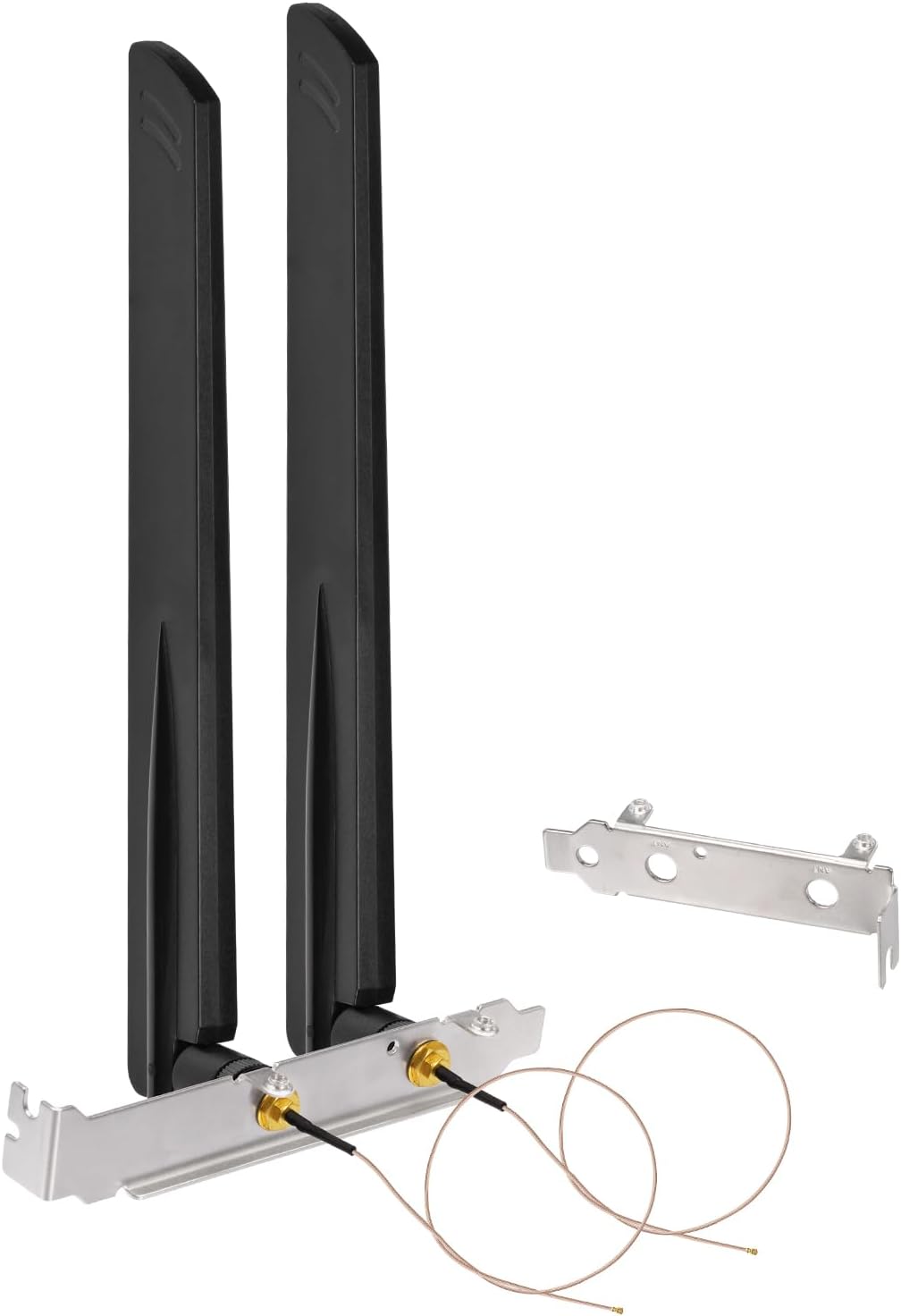 Eightwood WiFi 6 6E Antenna Tri-Band 2.4GHz 5GHz 6GHz + 20cm/7.8in U.FL IPX IPEX to PR-SMA Cable + Computer Slot Bracket for Mini PCI-E WiFi Network Card PC Desktop Computer