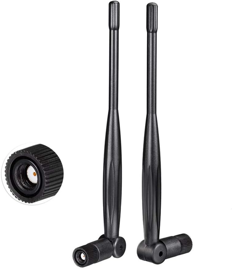 Eightwood 2.4GHz 5GHz 5.8GHz Dual Band WiFi Antenna 5dBi RP-SMA Antenna (2-Pack) for PC Desktop, WiFi Router, PCIe Network Card, USB Adapter, Wireless Range Extender, IP Camera