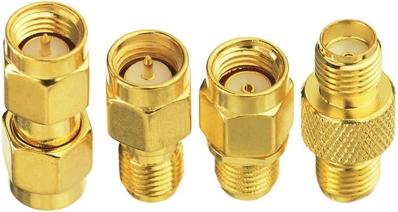 Eightwood WiFi Adapter Antenna Adapter Kit SMA to RP SMA 4 Type for WiFi Card WLAN PCI Cards Wireless Router Bluetooth ZigBee Multi-Way