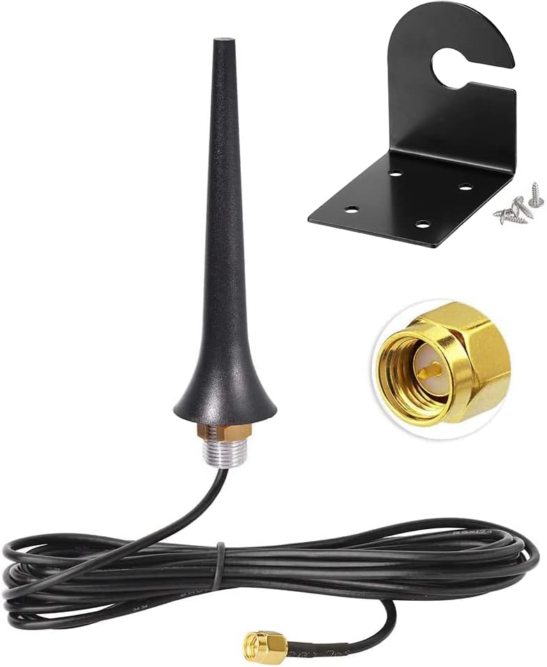 Eightwood Outdoor 3G 4G Antenne 2.5dBi SMA Stecker 3M RG174 Kabel + Antennenbefestigung Grundlochbefestigung L Halterung für 3G 4G / GSM/UMTS/CDMA/GPRS 2G 3G 4G Router LTE Bluetooth MiMo SIM