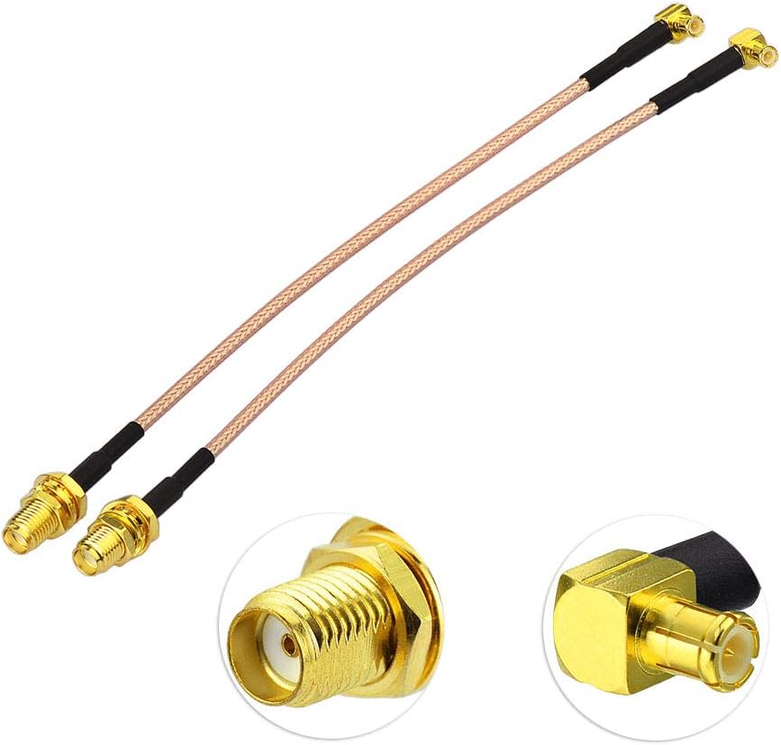 Eightwood DAB+ Antenne Adapter MCX Stecker auf SMA Buchse Pigtail Kable 6inch 15cm RG316 2 Stücke für Wirelesse 2.4GHz WiFi Antenne Router MEHRWEG