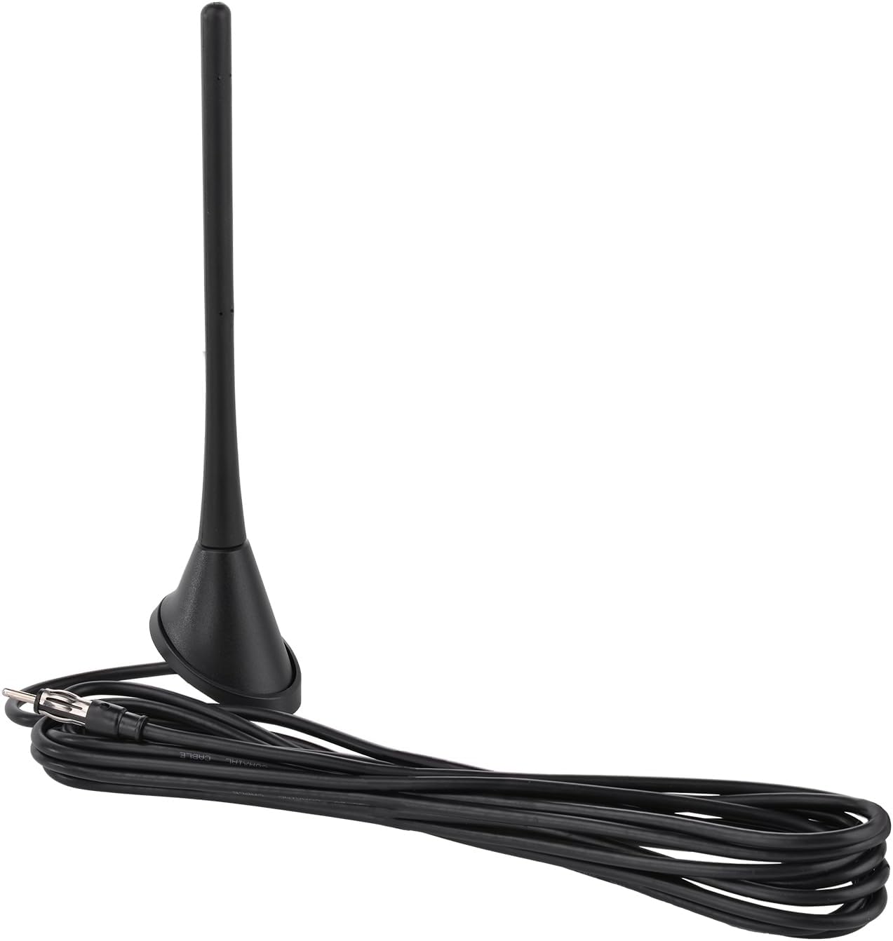 Eightwood Universal Car Radio Rubber Antenna 7in, FM AM Roof Mount Vehicle Antennae Replacement with Mount Base 16ft Cable for Car Truck Stereo Receiver Head Unit