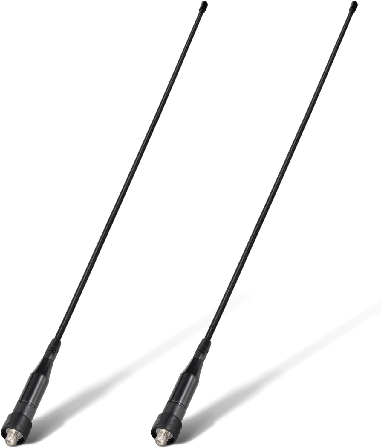 Eightwood VHF UHF 144/430Mhz Dual Band Whip Antenna SMA Female Soft Walkie Talkie Antennae 15in 2-Pack for Baofeng Ham Two Way Radio UV-5R UV-82 BF-F8HP