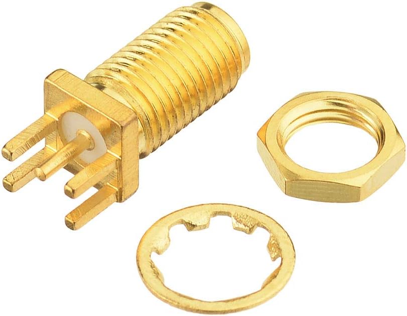 Eightwood SMA Plug SMA Female Straight Bulkhead Solder .062 Inch End Launch for Wireless WLAN WiFi Antenna 10 Pieces Multi-Way