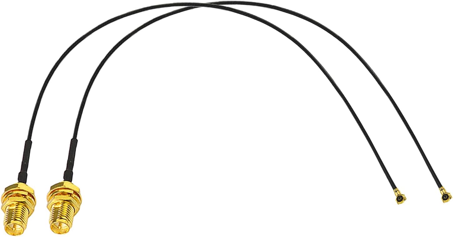 Eightwood WiFi 6 6E Antenna Tri-Band 2.4GHz 5GHz 6GHz + 10in PR-SMA Cable + Computer Slot Bracket for M.2 NGFF Intel Wireless Network Card