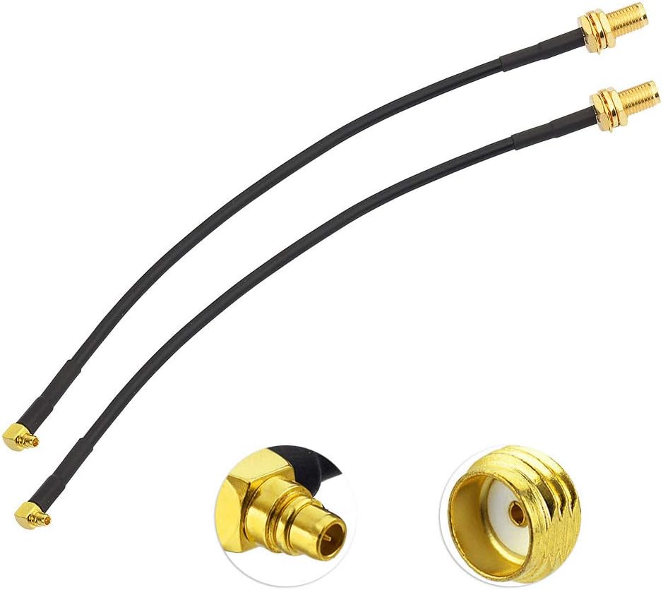 Eightwood SMA WiFi Antenne kabel SMA zu MMCX Kabel SMA Buchse Schott Gerade zu MMCX Stecker Rechtwinklig RG174 15cm 6inch für WLAN WiFi Router Drahtloses Internet TV und Audio MEHRWEG