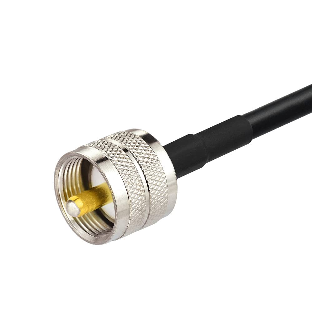 Eightwood PL259 UHF Male to DIN FM/AM Female Adapter RG58 Coax Cable 12 inches for CB Radio Antenna SWR Meter