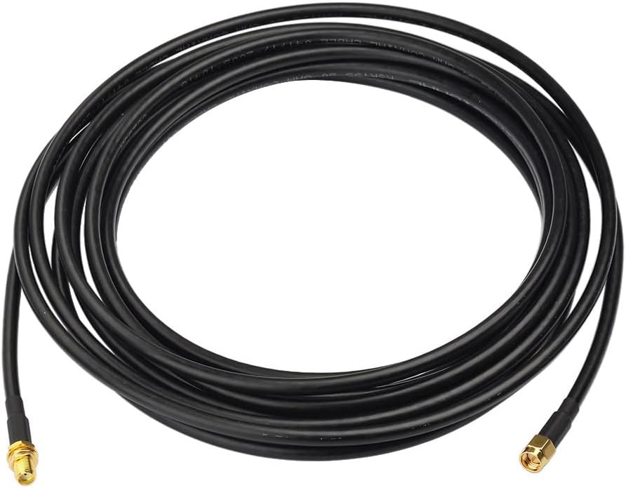 Eightwood SMA-Stecker auf SMA Bulkhead Jack Verlängerungskabel KSR195 16,5 m 5 m für Antenne 4G Router Antenne WiFi Homematic CCU2 CC1101 Huawei 2G 3G 4G LTE UMTS Mobile Antenne