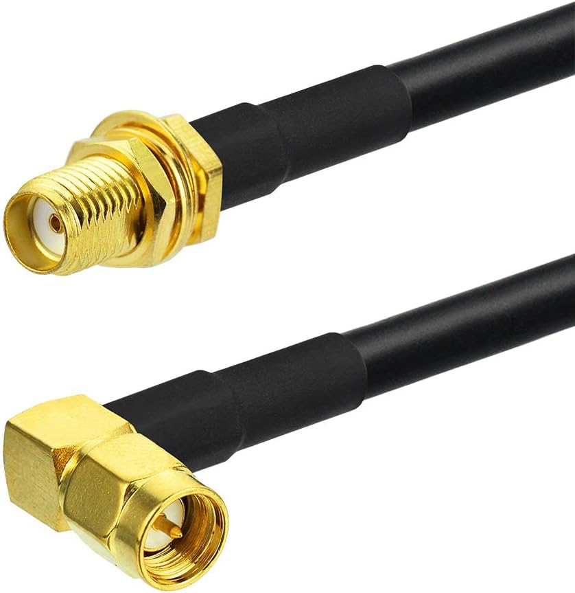 Eightwood 4G Antenne SMA Adapter Kabel - Buchse Schott auf Stecker Winkeladapter RF RG58 50cm für WiFi Router WiMax Handfunkgerät MEHRWEG