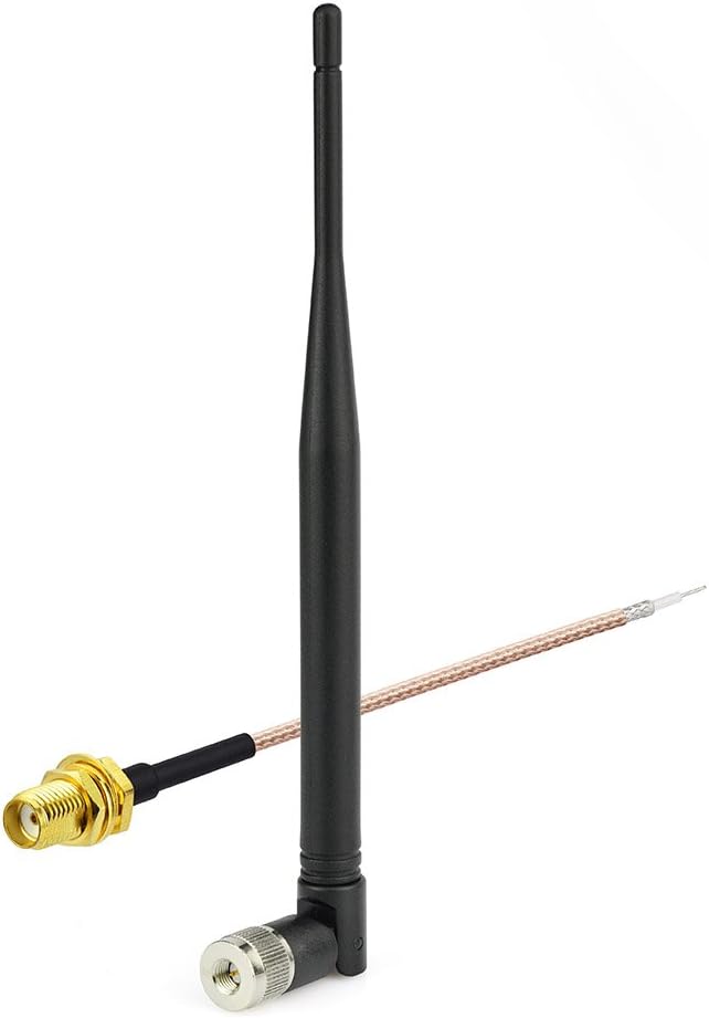 Eightwood 868 MHz Antenne Kipp-und-Schwenkbar NFC RFID Antenne SMA Stecker + SMA Buchse Pigtail Kabel RG178 15cm 6inch für GSM Wireless WiFi Homematic CCU3 CCU2 CC1101 Ham Radio MEHRWEG