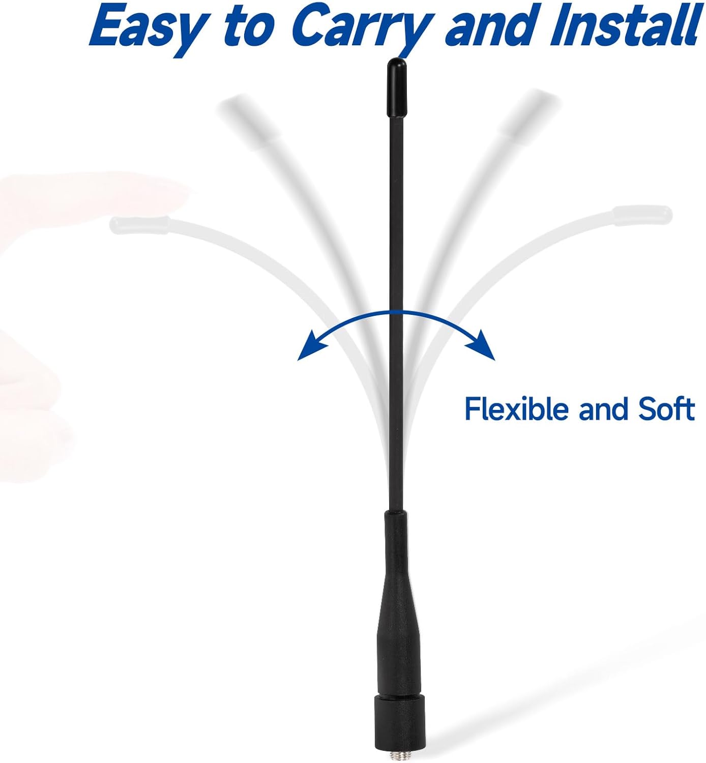 Eightwood Two Way Radio Antenna 6in, VHF/UHF Dual Band SMA Female Flexible Handheld Ham Radio Antenna 2-Pack for Baofeng Walkie Talkie UV-5R UV-82 Yaesu FT-65