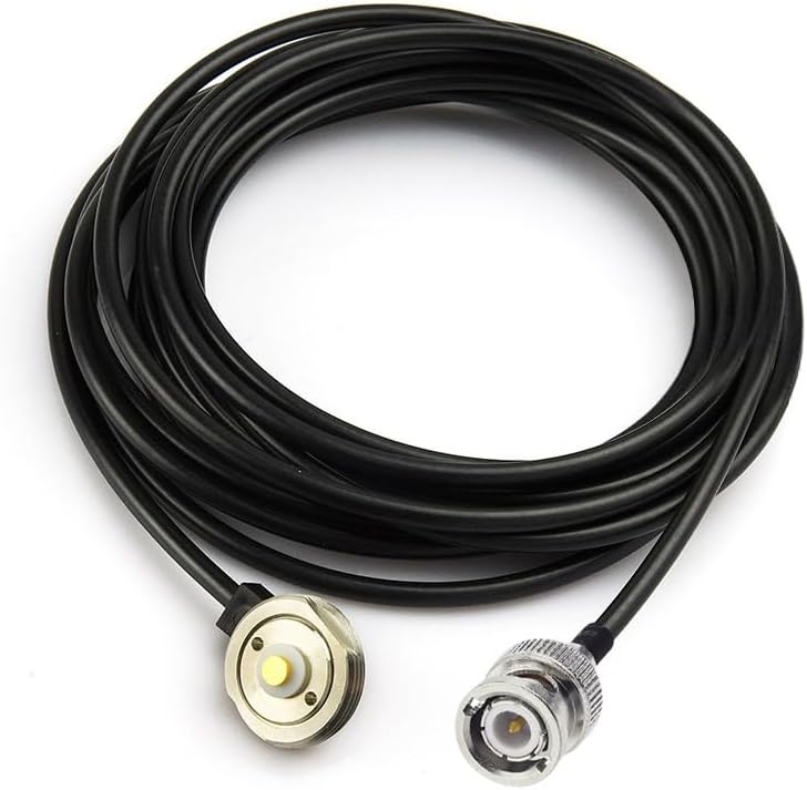 Eightwood NMO Antenna Mount to BNC Male Coax Connector Extension Cable RG58 16.4 Feet for CB & Handheld Radio,Radio Antenna,Radio Scanner