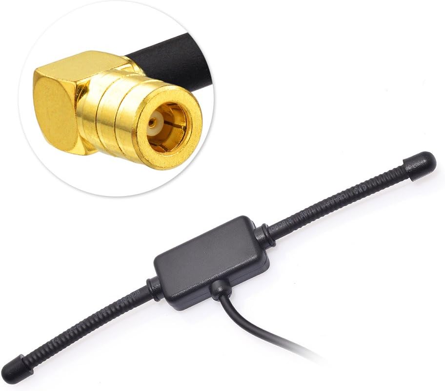 Eightwood DAB+ Antenne DAB Auto Radio Antenne SMB Adapter Patch Aerial Glas- Mount Windshield Antenne mit SMB Right Angle Plug 3 Meter 9.8ft Antenne für Auto Radio DAB MEHRWEG