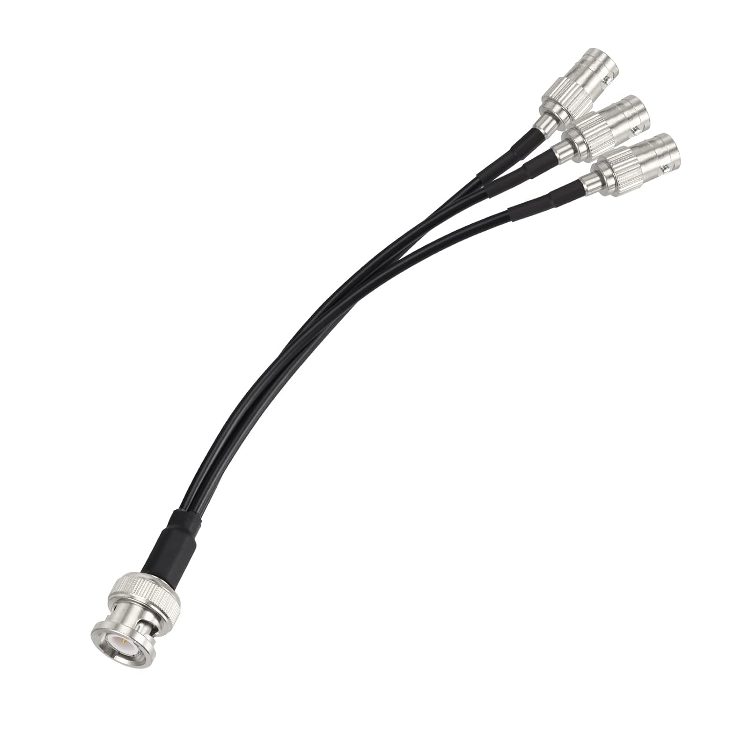 Eightwood BNC Splitter Cable 6in BNC Male to Triple Female Adapter Pigtail 50 Ohm for CCTV Camera Ham Radio Antenna Scanner