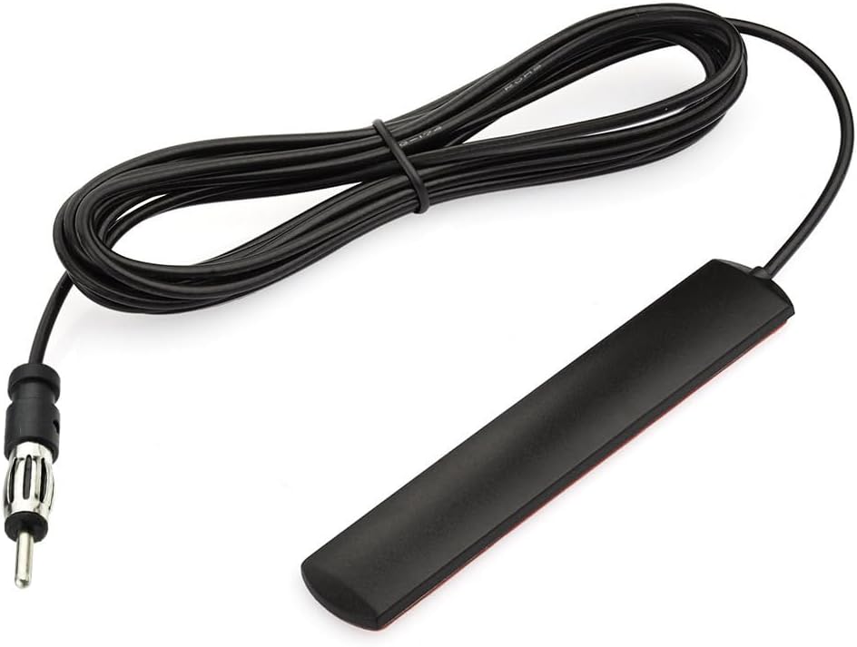 Eightwood Autoradio Antenne FM Antenne Auto Radio Patch-Antenne Windschutzscheibenantenne UKW Antenne mit Verlängerungskabel 300cm + DIN Stecker für Autos Radios SKU LKWs Boot Universalantenne