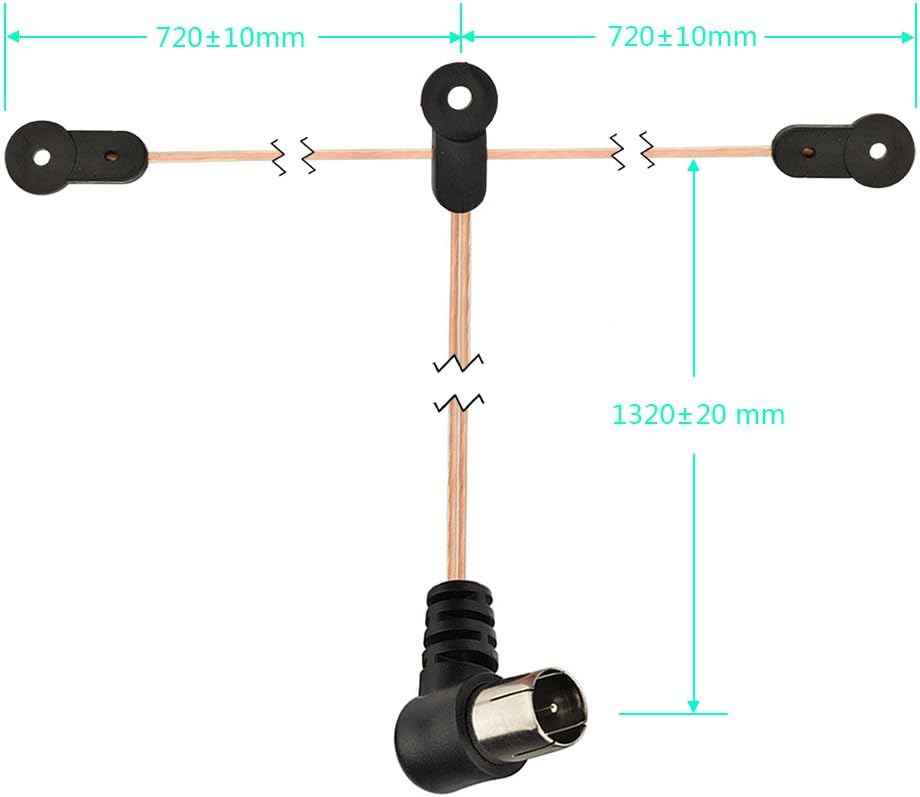 Eightwood FM Antenne 75 Ohm FM Radio Antenne 75 Ohm Dipol Antenne Unbal F Adapter Indoor Signal Antenne Y Tuner für FM AM Radio Yamaha Sony Bose Sherwood Pionier Onkyo MEHRWEG