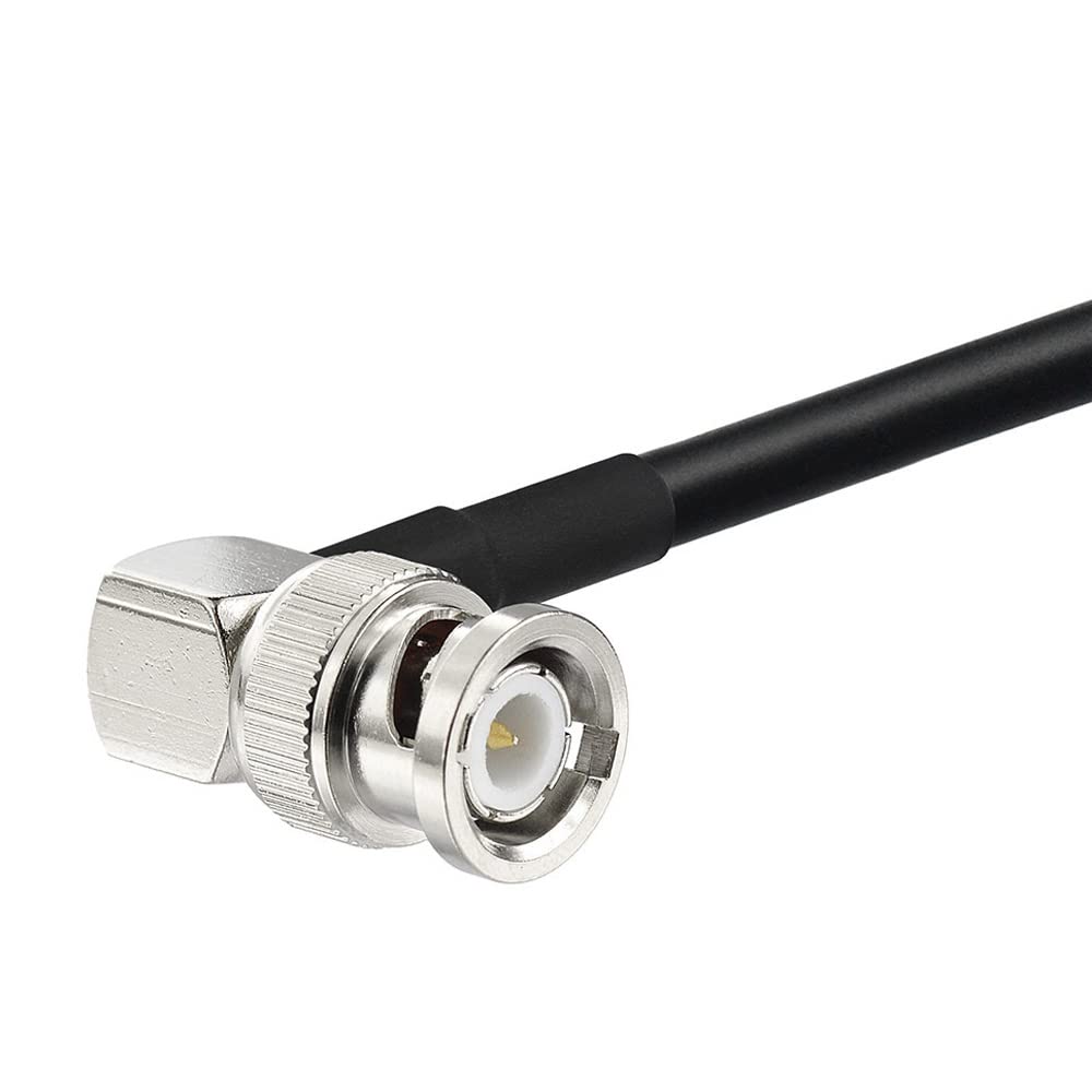 Eightwood BNC Male to Male Right Angle Cable RG58 Coax 3 Feet for CB Radio, Ham & Amateur Radio, Radio Scanners, Mobile Transceiver
