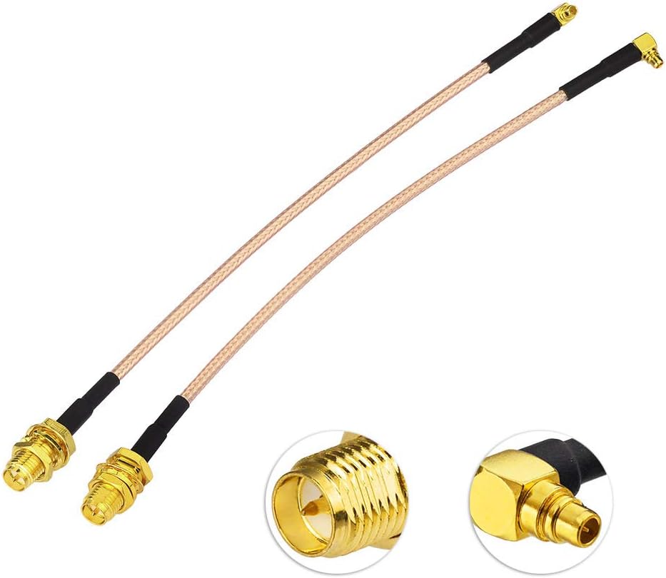 Eightwood Wlan Antenne Adapter MMCX Stecker auf RP-SMA Buchse Pigtail Kabel RG316 6inch 15cm 2 Stücke für 2.4GHz Wifi Antenne MEHRWEG Wirelesse Router