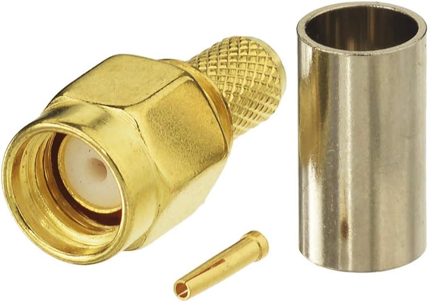 Eightwood Wlan Adapter RP SMA Stecker RP-SMA PCB Stecker DIY PCB Mount Straight Crimp 10 Stücke für Wireless Module LMR195 RG58 RG400 RG142 RF Kabel MEHRWEG