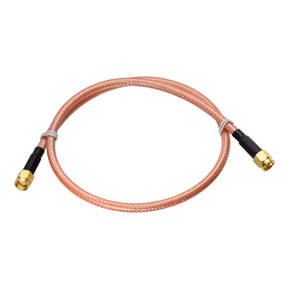 Eightwood SMA to SMA Cable, SMA Male to Male Low Loss RG400 Coax 1.6ft for 4G LTE WiFi Antenna, Ham Radio