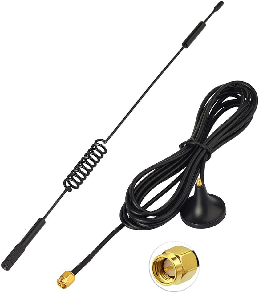 Eightwood 868 MHz Antenna SMA Antenna 3 m SMA Extension + Portable Base + SMA Cable RG178 15 cm for Homematic CCU3 CCU2 Raspberry Pi HM MOD RPI PCB Kit ELV Kit RaspberryMatic Multi-Way