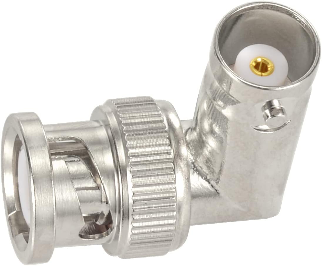 Eightwood 10pcs BNC Male to Female Elbow Right Angle Adapter for CCTV Camera, Ham Radio Antenna, Scanner