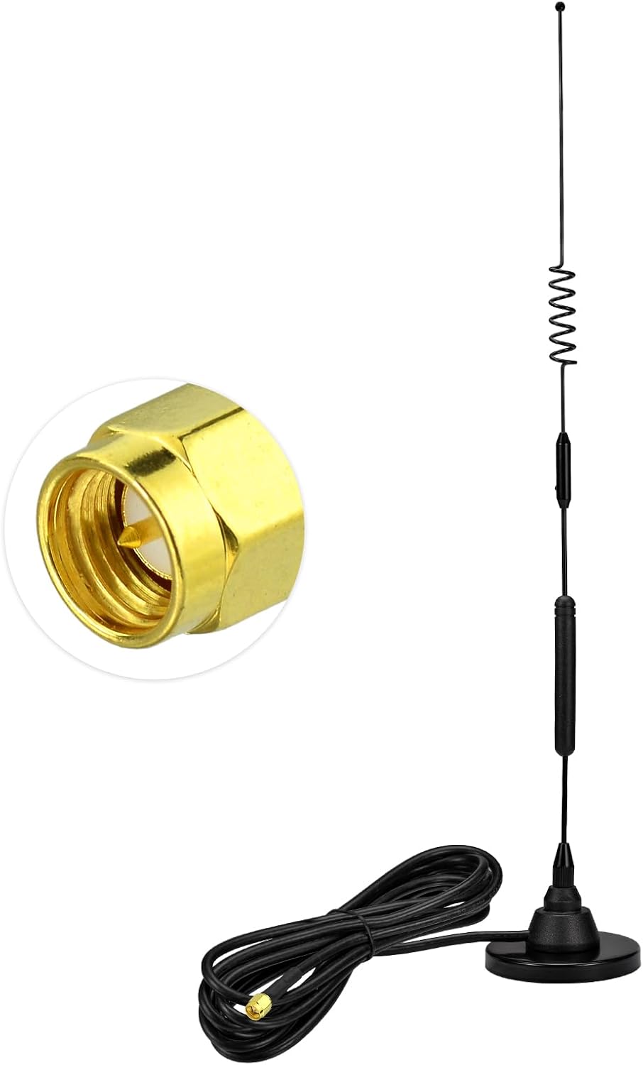 Eightwood 4G LTE Antenna SMA 10dBi Magnetic Antenna Omnidirectional Antenna Outdoor + 3M Antenna Cable for Wildlife Camera 4G LTE Router Modem Camera GSM Hotspot etc.