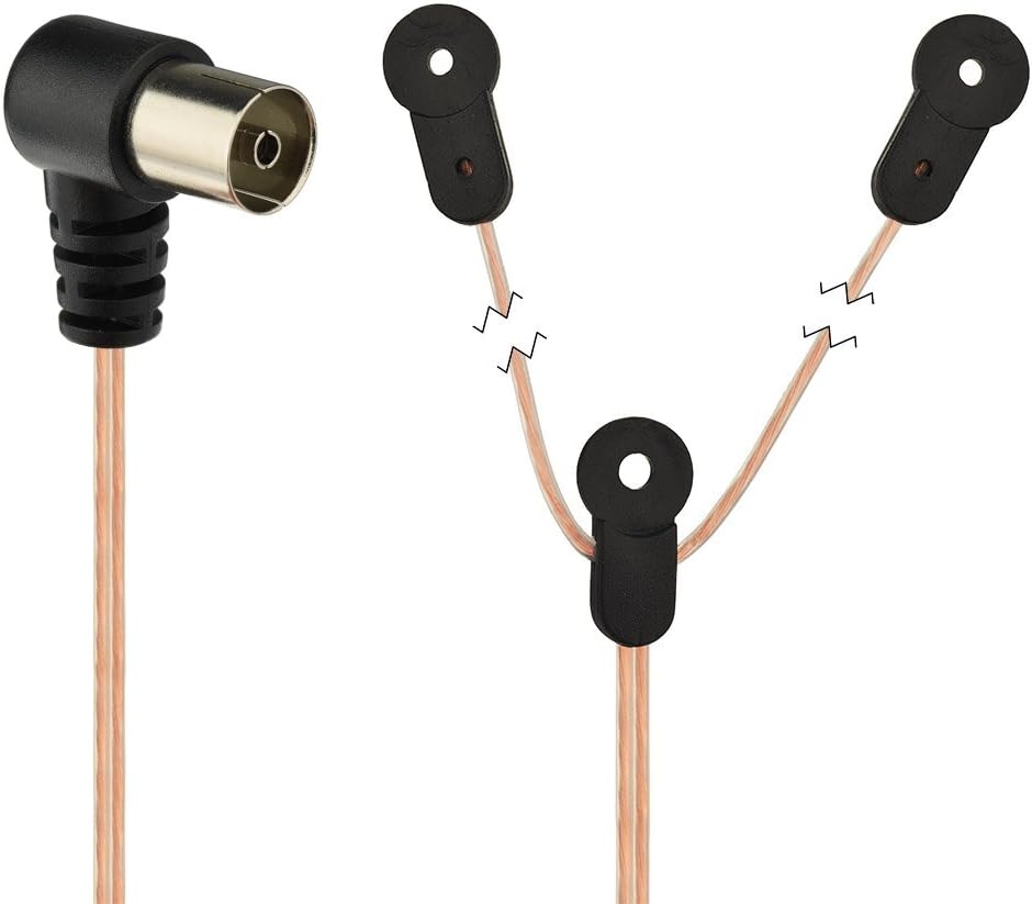 Eightwood FM Dipol Antenne 75ohm Unbal Push On Female Pal Connector TV Adapter Y Tuner für Yamaha Sony Bose Sherwood Pioneer Oenon Onkyo Audio Radio MEHRWEG