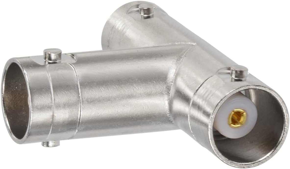 Eightwood 2pcs BNC Tee Type Adapter BNC Female to Female to Female Video Splitter Connector for CCTV DVR Camera