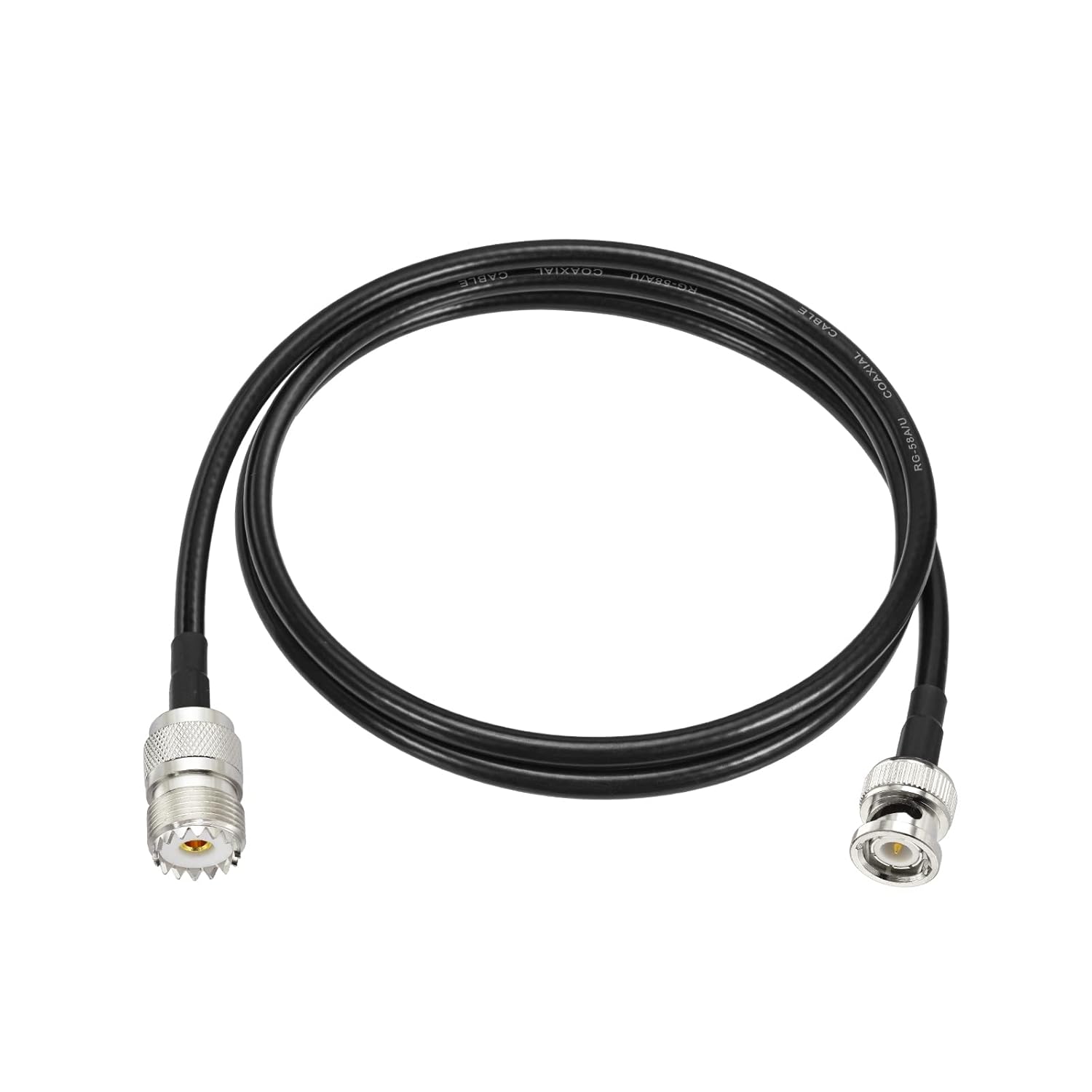 Eightwood UHF Female SO239 to BNC Male Adapter RG58 Antenna Jumper Cable 3 Feet for Handheld CB Radio, Amateur Radio, Ham Radio, Radio Scanner