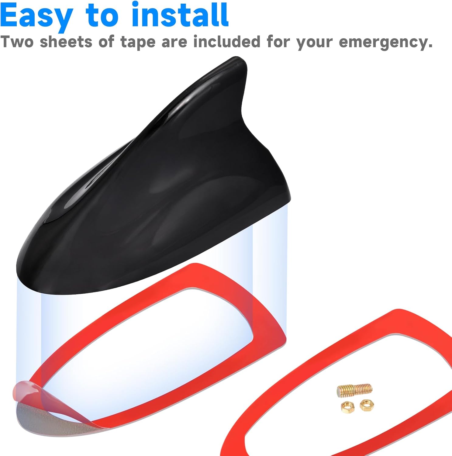 Eightwood Shark Antenne Auto Hai Fin FM/AM Radio Antenne Auto Haifisch Antenne Auto Dachantenne Universal Auto Radio Verstärker Aerial Base Fin Dach Antenne für Digital FM Tuner