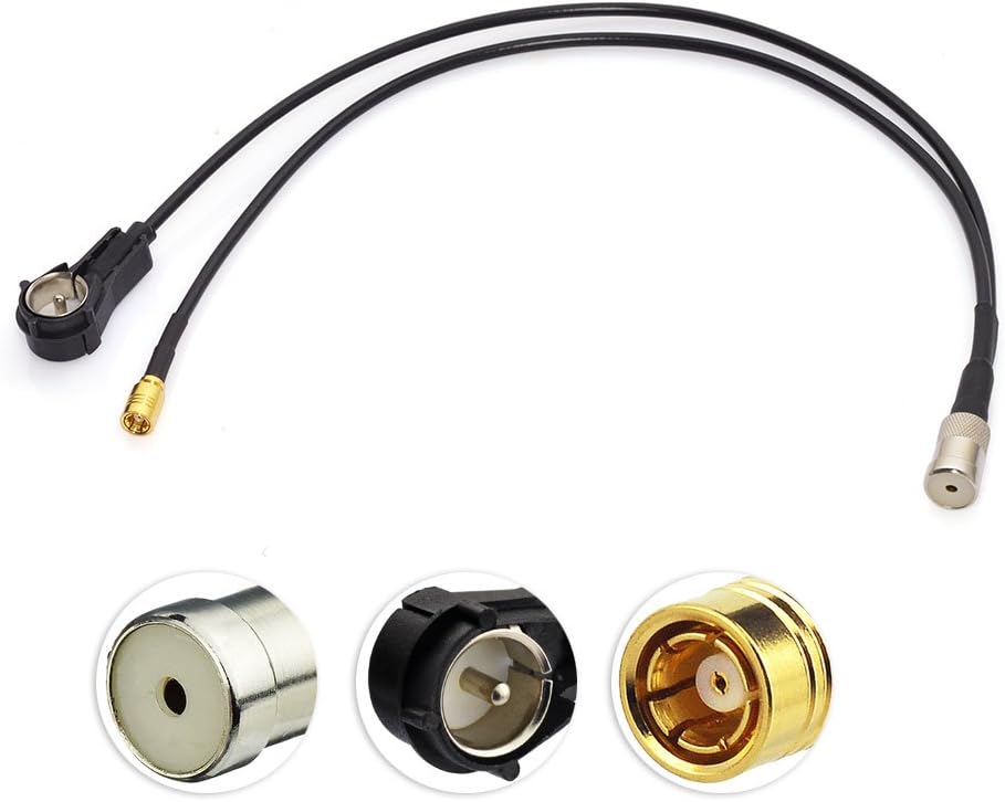 Eightwood Antenna Adaptor Radio Splitter Cable Coupling ISO Male to ISO Socket SMB Cable RG174 12 Inch 30 cm for AM/FM DAB Car Radio Multi-Way