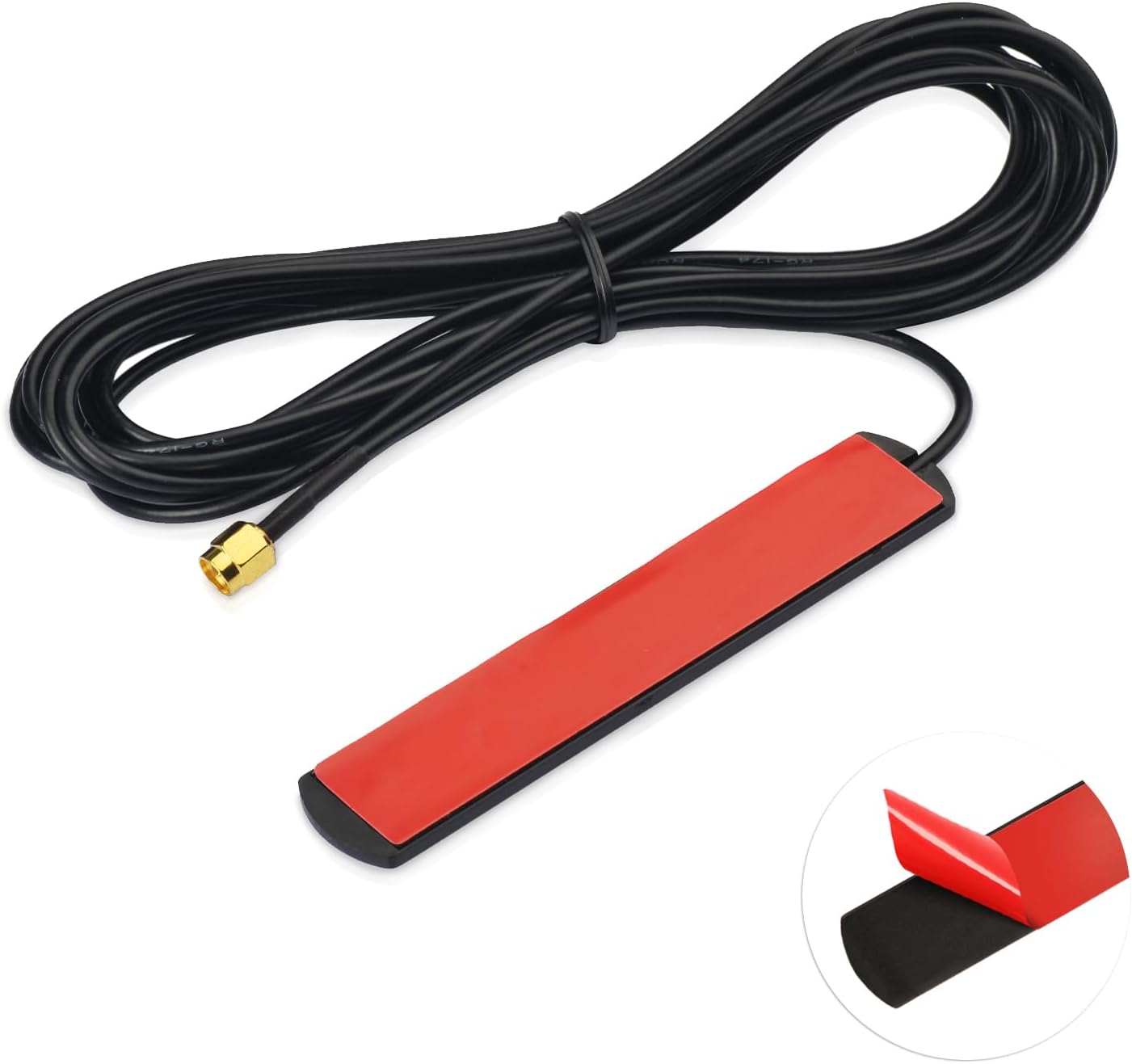 Eightwood DAB+ Antenne SMA Adapter DAB Auto Radio Antenne Patch Aerial Glas Mount Windshield Antenne mit SMA Stecker 5m 16.4ft Antenne für Blaupunkt Pioneer Clarion Alpine MEHRWEG