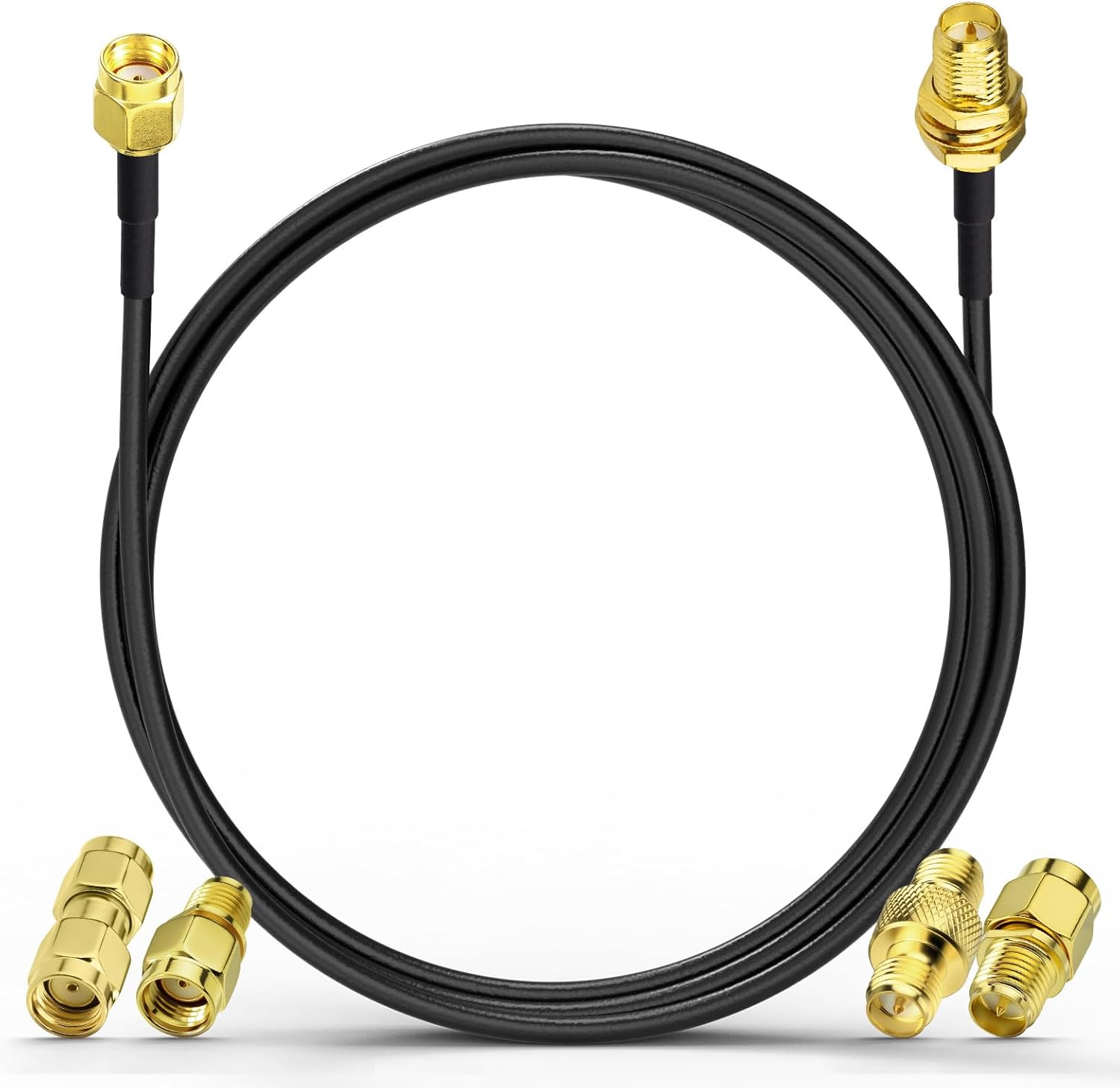 Eightwood RP-SMA Stecker auf RP-SMA Buchse Adapterkabel 300 cm ALSR100 Low Loss Koaxialkabel Pigtail Kabel für WLAN Router WiFi Antenne Netzwerkkarte SDR LTE FPV Radio