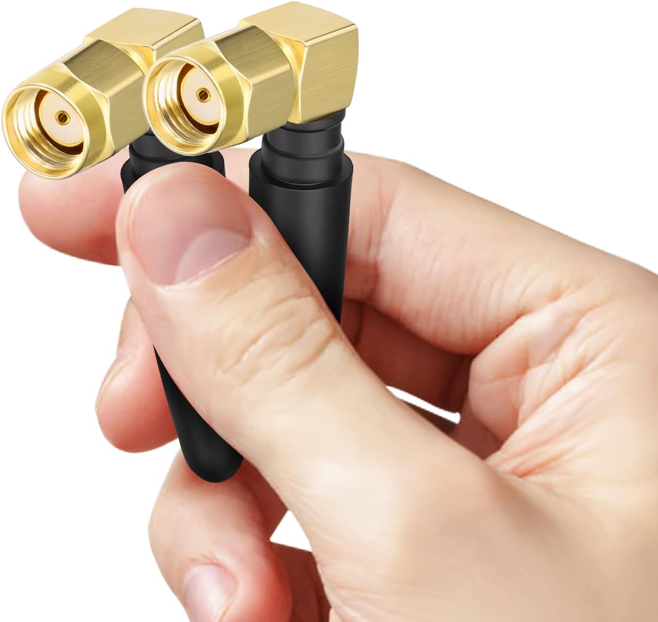 Eightwood WiFi Antenne Klein 2,4 G / 5 G Rechtwinklige Antenne RP-SMA Stecker, Leicht, Omnidirektional, Anwendbar auf Computer, USB-Adapter, drahtlose FPV-Rückfahrkamera für Router