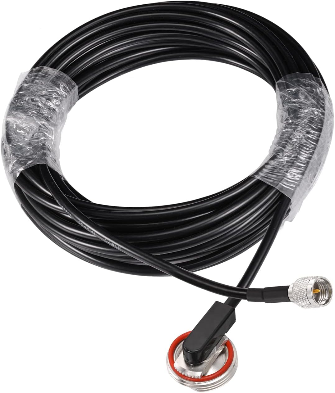 Eightwood NMO Antenna Mount to Mini-UHF Male Extension Cable RG58 16.4 feet for Two-Way CB Mobile Radio, Radio Antenna, Radio Scanner