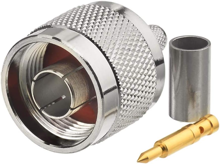 Eightwood N Stecker N Adapter Straight Crimp N Connector 5 Stücke für WLAN Antennekabel LMR195 RG58 RG400 RG142 4G DTV Industrieller 4G-Router WiFi Router MEHRWEG