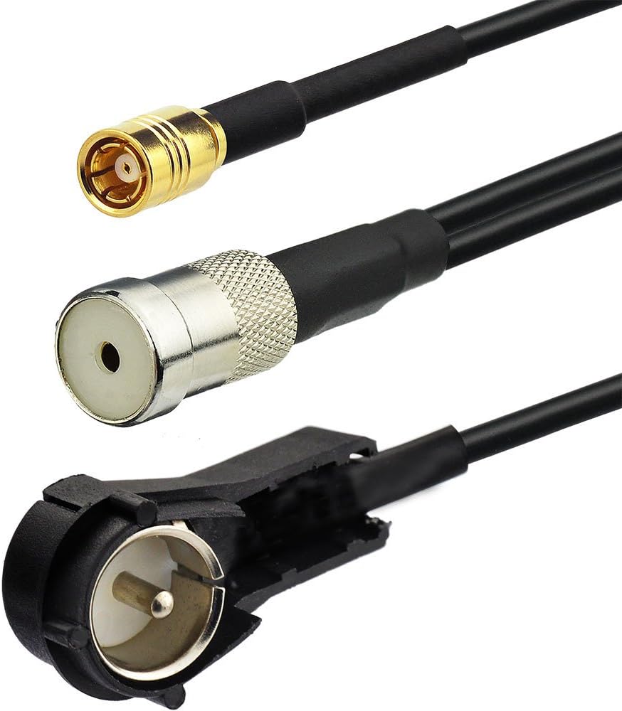 Eightwood Antenna Adaptor Radio Splitter Cable Coupling ISO Male to ISO Socket SMB Cable RG174 12 Inch 30 cm for AM/FM DAB Car Radio Multi-Way