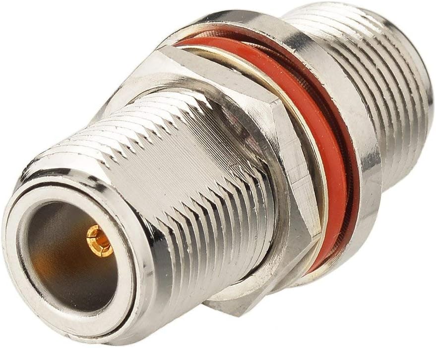 Eightwood 2pcs N Female to N Female Bulkhead Connector RF Coaxial Adapter