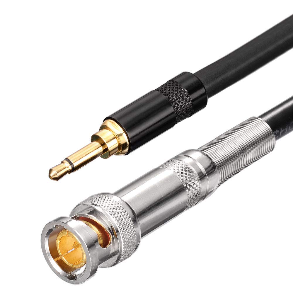 Eightwood 3,5 mm Audiokabel BNC Stecker auf 3,5 mm Stecker Power Audio Kabel 100cm 3,5mm Verlängerung für BNC Antenne Tragbare Audiogeräte Digitalkameras Camcorder Tragbare DVD Player Stereo MEHRWEG