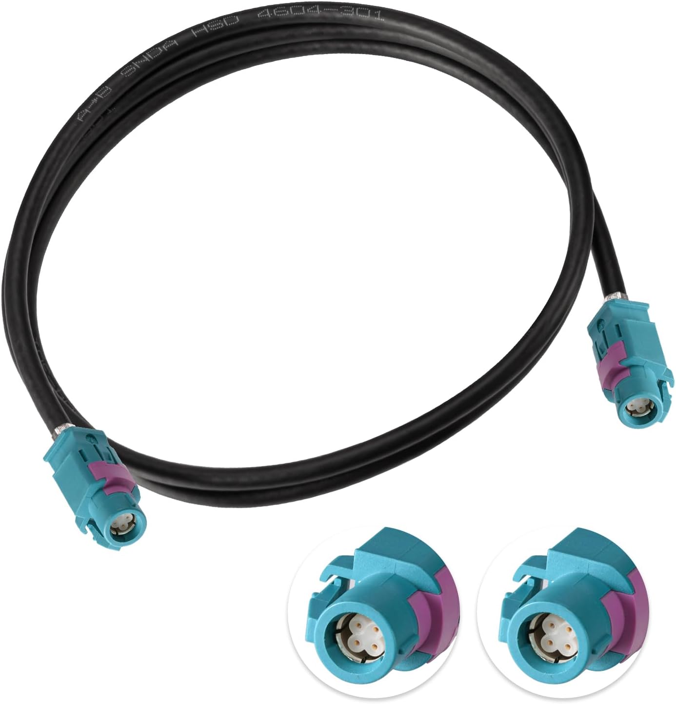 Eightwood HSD LVDS Kabel HSD-Z-Buchse Kabel 100cm HSD 535 4-Core Koaxialkabel für BMW F30 F31 F10 F11 F25 F15 Audi VW Mercedes Citroen Peugeot Video Audio Rear View Backup Camera Retrofit Navigation