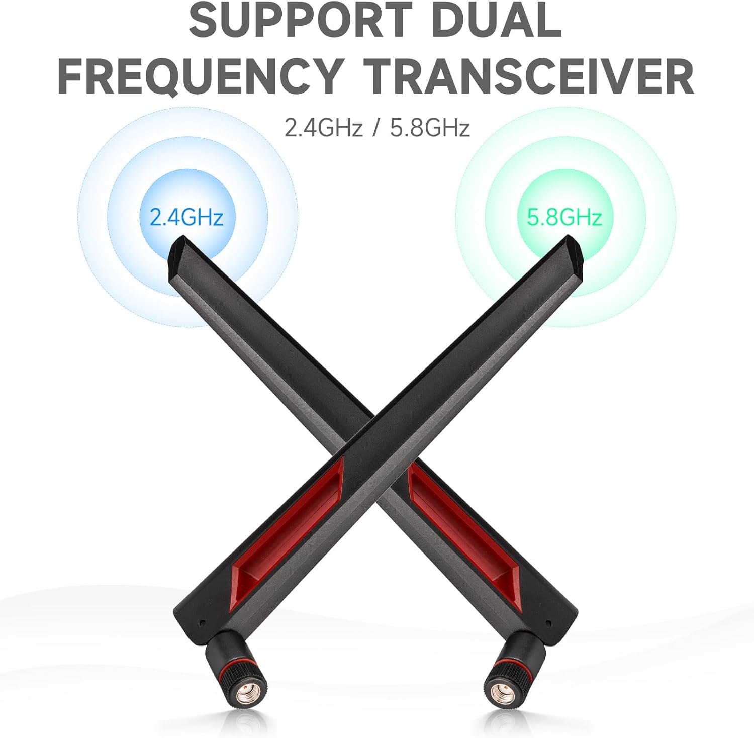 Eightwood WiFi Antenne WLAN Antenne 2.4g/5.8g 10 dBi RP-SMA Antenne Dualband für PC Motherboard Router Camera PCI-E Network Card ASUS RT-AC68u…