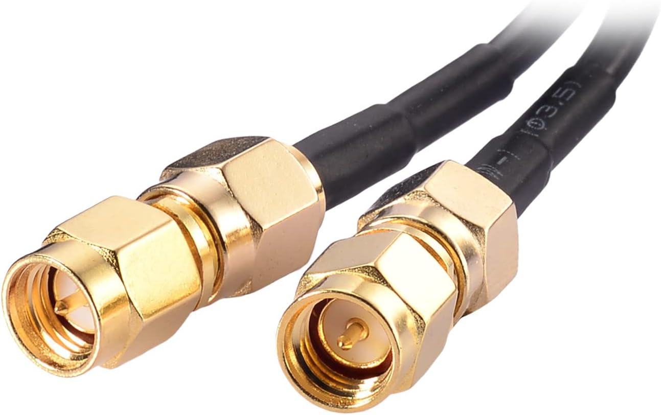 Eightwood 2.4GHz 5GHz Dual Band WiFi Antenna RP-SMA Male Connector with SMA Male to RP-SMA Female Adapter (2-Pack) for PCI-E WiFi Network Card USB WiFi Adapter Wireless Router